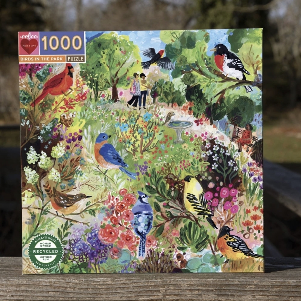 Birds in the Park 1000-Piece Jigsaw Puzzle - Colorful Garden Artwork